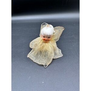 Howard Holt Christmas Angel Figurine Japan Mesh Wings Midcentury Holiday